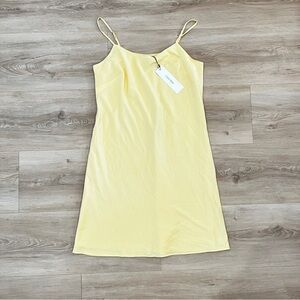 NWT Calvin Klein Yellow Slip Satin Dress